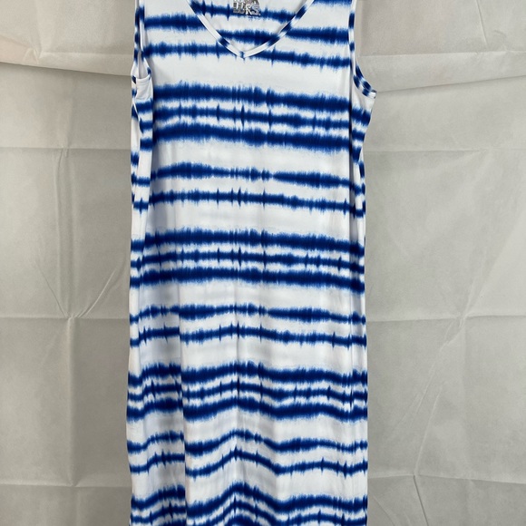 The original Muk Luks Cloud Jersey Knit Tye Dye Midi Dress Women Size PL - Picture 2 of 7